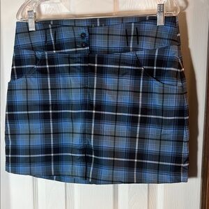 Stylish Blue Plaid Mini Skirt